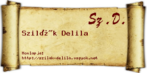 Szilák Delila névjegykártya